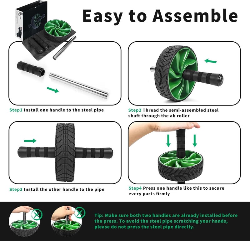 AGREJO Ab Roller Wheel - Ab Workout Equipment for Abdominal & Core Strength Training, Home Gym Fitness Equipment, Exercise Wheel for Men Women - Image 3